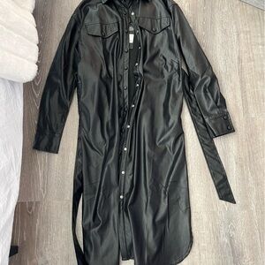 Leather trench coat sz S